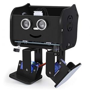 ELEGOO Kit de Robot bipède Penguin Bot pour Projet Arduino avec Tutoriel d'assemblage, kit STEM pour Amateurs Jouets STEM pour Enfants et Adultes, Version Noir V2.0 (ELEGOO Official - FR, neuf)