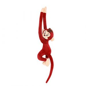 Fellflying Peluche Singe, 65CM Hanging Monkey, Peluche Singe À Suspendre, Singe en Peluche Suspendu À Bras Long, Coton PP, Doux & Mignonne Jouet Peluche Cadeau pour Les Enfants (Bordeaux) (kupadet, neuf)