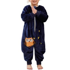 Maeau Combinaison Pyjama Bébé Fille Garçon 6 18 Mois Gigoteuse a Pied Manche Longue Hiver Barboteuse avec Jambe Grenouillère Enfant Flanelle Surpyjama Animaux Ensemble Naissance Jumpsuit Bleu Marine (YOUXINGEU (Livraison sous 5 à 12 jours）, neuf)