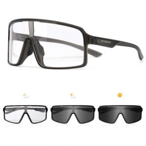 Lunette de Cyclisme Photochromique Homme Lunette V&eacute;lo Route TR90 Cadre Lunette VTT Femme Transparente Lunette Cycliste Protection UV400 pour le cyclisme, la course &agrave; pied et les sports de plein air (RTUOHUIN Direct, neuf)
