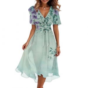 Robes Femme Ete Chic Et Elegant Dos Nu De Plage Dentelle Jupes Crayon Tulle Vintage Printemps Tenues Chemise Imprimée Fleurie Robe Corset 2025 Acheter en Ligne 1b#Turquesa XXL (WOUOM, neuf)