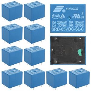12 Pcs Relais 5V Srd-05vdc-sl-c, Module Relais de Carte Pc, Relais de Puissance pour Circuit Imprimé, Relais à Cinq Broches Relais à Usage Général Pour Circuits De Commutation Circuits de Sécurité (IlluminateMe OU, neuf)
