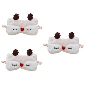 FOMIYES 3 Pièces masque de sommeil oculaires masque pour les yeux des animaux masque pour les yeux drôle patch yeux bandeau yeux sleep mask eye patch masque yeux visière de nuit (Family&Personal, neuf)