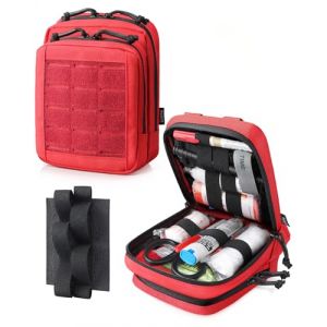 WYNEX Trousse Vide de Premiers Secours Militaire Compacte Pochette Molle Tactique de Ceinture Mini Sac M&eacute;dical Trousse &agrave; Pharmacie En Nylon Pour Randonn&eacute;e Voyage Voiture Maison Lieu de Travail (Wynex-EU, neuf)