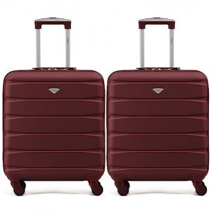 Flight Knight Lot de 2 valises rigides legeres en ABS a 4 Roues Cabine Bagage a Main Approuve Les compagnies aeriennes - British Airways et Taille maximale pour easyJet Grand Sac de Cabine 56x45x25cm (Prime Brands Group FR, neuf)
