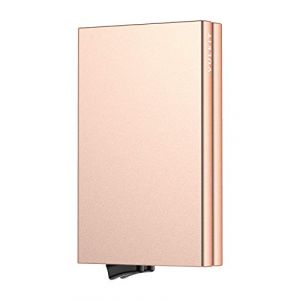 VULKIT Porte Carte de Cr&eacute;dit Metallique Double Etui Porte Carte Bancaire RFID Anti Piratage Aluminium Portefeuilles et Porte-Cartes Homme ou Femme pour 10-14 Cartes, Champagne (GXB Shop, neuf)
