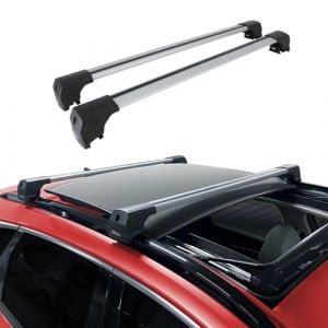 Barres de Toit transversales Compatible avec Audi Q7 4LB 2006-2015 Aluminium Gris TÜV ABE (omacfrance, neuf)
