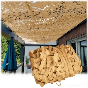 Filet de Camouflage Beige, 6x7m Toile Ombrage Exterieur, Auvent De Terrasse, Filet de Camouflage pour pergola, Protection Solaire, Jardin Décoration (GJJZGSHOP, neuf)