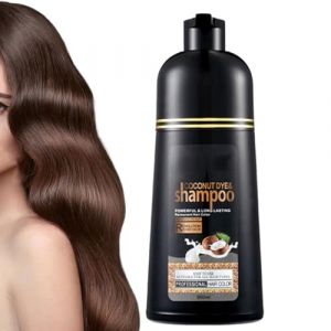 Shampoing à la noix de coco pour cheveux noirs - Shampooing de coloration végétale noire à l'huile de noix de coco - Coloration rapide et longue durée (yunlix, neuf)