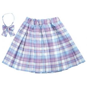 Maeau Jupe Pliss&eacute;e &Eacute;cossaise Enfant Fille Jupe &agrave; Carreaux Courte Mini Kilt Tartan Jupe &Eacute;vas&eacute;e &Eacute;cole de Ecoliere Patineuse Tennis Coll&egrave;ge et Jupes-Shorts Coton Taille Elastique Violet 5-6 Ans 120 (YOUXINGEU (Livraison sous 5 &agrave; 12 jours）, neuf)
