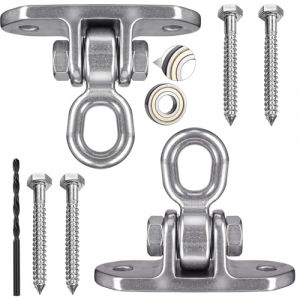 WWFFEN 2 Pi&egrave;ces Crochet Plafond,360&deg; Rotation Suspension Crochet Bascule Crochet pour hamac en Acier Inoxydable Haut de Gamme avec roulement pour Fauteuil Suspendu Sling Yoga,capacit&eacute; de 680 kg (WWFFEN, neuf)