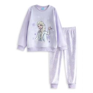 Disney La Reine des Neiges Frozen Pyjama Violet Clair &agrave; Manches Longues et Jambes Longues pour Fille | Pyjama Elsa Think Magic Be Magic | Polaire Velours Motif Flocons de Neige (Vanilla Underground, neuf)