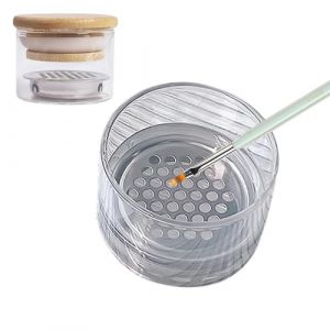 Tasse de nettoyage de brosse &agrave; ongles, tasse de nettoyage de brosse &agrave; ongles | Tasse de verre &agrave; ongles avec couvercle, tasse de rangement et filtre, outil de nettoyage de brosse &agrave; ongles portable pour (ruiue, neuf)
