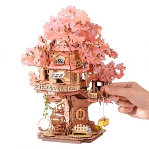 Rolife Puzzle 3D Sakura Maison sur Arbre, Maquette Bois pour Adultes 535 Pièces Construction à Fixation Snap-Fit, Décoration aux Fleurs de Sakura Éclatantes, Wooden Puzzle pour la Décoration et Cadeau (ROBUD, neuf)