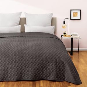 Blumtal jet&eacute; de lit 170 x 210 cm - certifi&eacute; Oeko-Tex - Couvre lit matelass&eacute; pour lit de Dimension 90 x 100 cm - &eacute;galement id&eacute;al pour Couvrir Les canap&eacute;s - Plaid pour canap&eacute; - Bedspread en Anthracite (Everbrent, neuf)