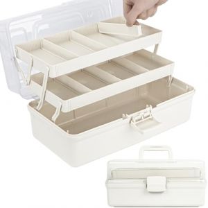 Creahaus Bo&icirc;te de rangement multi-usages 37 cm &agrave; 3 &eacute;tag&egrave;res - Bo&icirc;te de rangement - Bo&icirc;te d'organisation - Bo&icirc;te de bricolage - Bo&icirc;te &agrave; couture - Valise m&eacute;dicale - Bo&icirc;te &agrave; outils - Bo&icirc;te de p&ecirc;che avec (Creahaus EU, neuf)