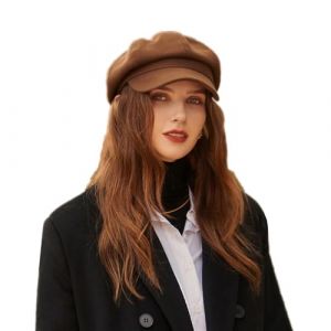 SJTJSPX Casquette B&eacute;rets Femme Casquette Gavroche Classic Casquettes Souples en Laine Vintage Chapeau Plate Hat Automne Hiver B&eacute;ret Artiste Casquette Visi&egrave;re Classique Fran&ccedil;ais Casquette Ballon (QIQIXINXINZI, neuf)