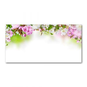 Tulup Crédence de Cuisine 140x70cm Dosseret en Verre Fond de hotte Verre de sécurité trempé Splashback Guard - Fleurs et Plantes - Multicolore - Fleurs De Printemps (Tulup, neuf)