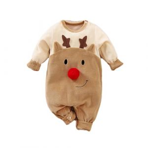 Bkazwe No&euml;l Pyjama Combinaison D&eacute;guisement No&euml;l Gar&ccedil;on Fille Body B&eacute;b&eacute; D&eacute;guisement Renne Grenouill&egrave;res D&eacute;guisement Halloween Noel Carnaval F&ecirc;te, Jumpsuit Cadeau pour Enfant 0 Mois-3 Ans (Bkazwe, neuf)