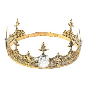 jojofuny Couronne de Prince en Alliage Dor&eacute; Ancien T&ecirc;te D&rsquo;aigle, Taille, Accessoire Cosplay et Costume Roi pour Hommes, pour Anniversaire, Mariage, Bal et F&ecirc;te (Merlun, neuf)