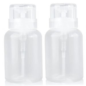 2PCS Poussez le distributeur de pompe, le distributeur de bouteille pompe transparent, les bouteilles vides à l'épreuve des fuites, les fuites, les pondérations légères pour le vernis à ongle (JianShiXianLIULANSHANGMAOYouXianGongSi, neuf)