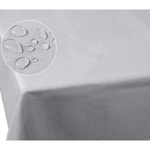 Laneetal Nappe Rectangulaire, Nappe Anti Taches, en Polyester, Aspect en Effet Lin, Imperméable, Lavable, Effet Déperlant, Protection et Décoration de Table, 130x160 cm, Gris Clair (cg_europa, neuf)