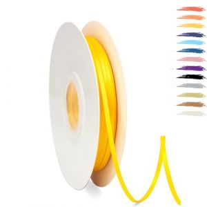 3mm Jaune Citron Fin Ruban Satin pour Emballage Des Cadeaux,95 mètres Polyester Rubans pour Bouquets,Ballon,Couture,Nœuds,Gâteau,Satin Ruban Roll pour Décoration de Mariage/Anniversaire/Noël/Fête (Salty-Doggie, neuf)