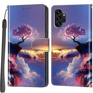 Haninsuze Etui Coque pour Samsung Galaxy A13 4G / A13 5G / A04s, [Fermeture Magnetique à Rabat] [Housse Portefeuille en Cuir PU] [Multifonctionnel] (Arbre Rose) (TILANDER, neuf)