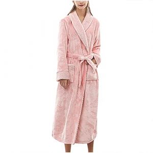NSICBMNO Robes de chambre longues pour femmes UK - Robes d'int&eacute;rieur moelleuses - Peignoirs de bain en polaire - Pyjamas d'hiver - Robe de chambre de luxe en velours pour dames - Cardigans &eacute;pais (NSICBMNO - IUsure, neuf)