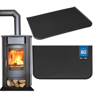 KOTARBAU&reg; Plaque de Sol de Chemin&eacute;e 40 x 60 cm - En Acier Rev&ecirc;tu par Pulv&eacute;risation - Noir - Protection Anti-&Eacute;tincelles pour Foyers (KOTARBAU, neuf)