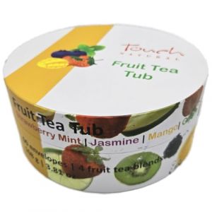Coffret Carrousel de Thés Fruités | 60 Sachets & 4 Thés Verts aromatisés : Mangue, Jasmin, Menthe-Framboise | Boîte Ronde Élégante (FILEANE, neuf)