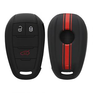 kwmobile Coque cl&eacute; de Voiture Compatible avec Alfa Romeo 3-Bouton Accessoire cl&eacute; Voiture - Protection &eacute;tui Souple en Silicone - Rouge-Noir (SX-Commerce, neuf)