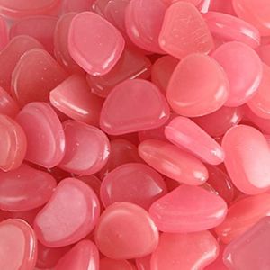 MOCNT 300 Pi&egrave;ces Pierre Lumineuse Galet Lumineux Cailloux Brillants dans Le Noir pav&eacute;s pour Maison Jardin Passerelle Aquarium Patio Pelouse D&eacute;coratives Rose (Nimbalo, neuf)