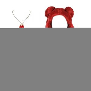 Perruque de cosplay rouge &ndash; cheveux pour f&ecirc;tes d'Halloween, coiffures confortables du festival, accessoire de maillot de bain en costume | avec bracelet pour &eacute;cole visage (bactsm, neuf)
