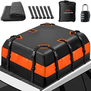 Coffre De Toit De Voiture De Pliable 425L Et Étanche, Sac De Toit Coffre De Toit Portable Coffre À Bagages 840D, pour Véhicules avec/sans Porte-Bagages Transport De Bagages… (MRWi, neuf)
