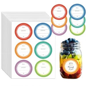 Lot de 120 &eacute;tiquettes autocollantes pour confitures, pots &agrave; confiture, amovibles, autocollants d&eacute;coratifs, &eacute;tiquettes pour bocaux de confiture, &eacute;tiquettes &agrave; &eacute;pices pour &eacute;tiqueter les bocaux de (HSYTEK-Direct, neuf)