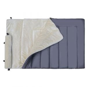 Sac de couchage pour chien - Lit de voyage pour chien - Tapis de voyage pour animaux de compagnie - Imperm&eacute;able et chaud - Avec coussin - Tapis de couchage en polaire pour voiture, caisse de (queen'style, neuf)