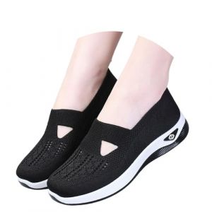 Basket sans Lacet Femme, Outdoor Basquettes Légère Chic Chaussures de Running Blanche Orthopediques Sneakers Marche Ete Basket sans Lacet (PPangUDing, neuf)