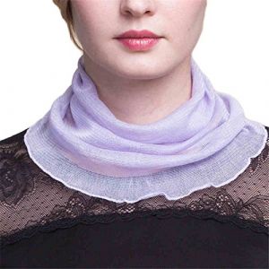 Femme Couleur Unie 100% Soie de M&ucirc;rier Tour de Cou Faux Col Foulard &Eacute;charpe de Cou Cercle Tube &Eacute;charpe(Lavande) (Yelschwa, neuf)