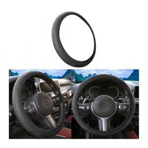 CGEAMDY Couvre Volant Voiture, Housse Volants 3D, Housse Volant en Cuir Élastique, Couvre Volant Voiture Respirant Et Antidérapant, Accessoires Décoratifs Universels Intérieur Voiture(Style 2) (CGE Auto, neuf)