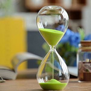 Large Fashion Colorful Sand Glass Sandglass Hourglass Timer Clear Smooth Glass Measures Home Desk Decor Xmas Birthday Gift (10 Minutes, Green) (Feiandenguk, neuf)