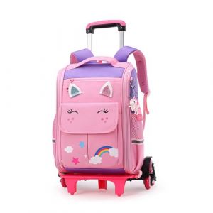 IvyH Sac à Dos pour Enfant Cartable a Roulettes Garçon Fille Sac Primaire Scolaire Roulette Monter des Escaliers Garcon Sac école Fille Cartable pour Quotidien et Voyage 6-10 Ans,Violet (IvyH, neuf)