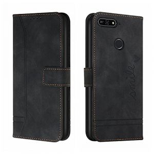 Bravoday Coque pour Huawei Y7 2018 / Y7Prime 2018 / Enjoy 8 / Nova 2 Lite/Honor 7C, Etui Cuir avec Magnetique, Flip Pochette Housse pour Huawei Y7 2018 Protection, Noir (Bravoday, neuf)