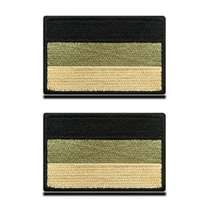 2 Pcs &Eacute;cusson tactique marron,Drapeau de l'Allemagne,Patch en tissu avec fermeture,Pour v&ecirc;tements, sacs, sac &agrave; dos, uniforme, gilet pour chien, harnais militaire, ext&eacute;rieur,Collection jersey (ZQMY, neuf)
