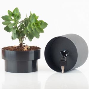 Castell Deco - Coffre-fort en forme de pot, camouflé avec clé, 4 couleurs, coffre-fort camouflé (noir) (Castell Deco, neuf)
