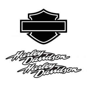 Stickers rétro réfléchissant pour Casque de Moto Hommage à Harley Davidson - Pack Black (3 Stickers) (XIANJIEZHANG, neuf)
