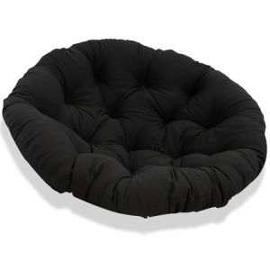 JIcloun 140cm Coussin pour Loveuse Fauteuil Rond Impermeable Coussin Salon de Jardin Exterieur Coussin Fauteuil Papasan Coussin Chaise Ronde Rotin Coussin Balcon, Terrasse - Noir (BVngHengYangShiQiDongXia, neuf)