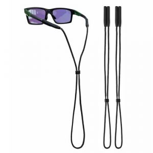 80Days Cordon de lunettes r&eacute;glable en nylon &ndash; sangle pour lunettes avec embouts en silicone, maintien s&ucirc;r pour lunettes de vue et de soleil, id&eacute;al pour le sport, la lecture et un usage quotidien (Flux Sunglasses EU, neuf)