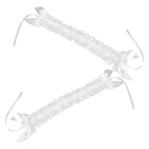 BESTonZON 2 Pi&egrave;ces Lot de 2 Bandeaux en Dentelle Blanche Lolita, Accessoires de Costume de Serveuse Cosplay, Serrage-T&ecirc;te D&eacute;coratif L&eacute;ger et &Eacute;lastique, pour Tea Party, F&ecirc;tes et D&eacute;guisements (baiyek, neuf)