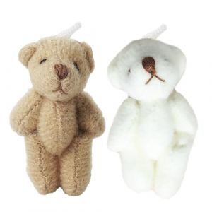 RYMAUP® Lot de 2 ours miniatures en peluche de 4 cm - Accessoires pour maison de poupée - Mini ours à maillons - Décoration DIY - Accessoires de vêtements - Marron et blanc (EnShiShiAoXiaoHuLianWangYouXianGongSi, neuf)